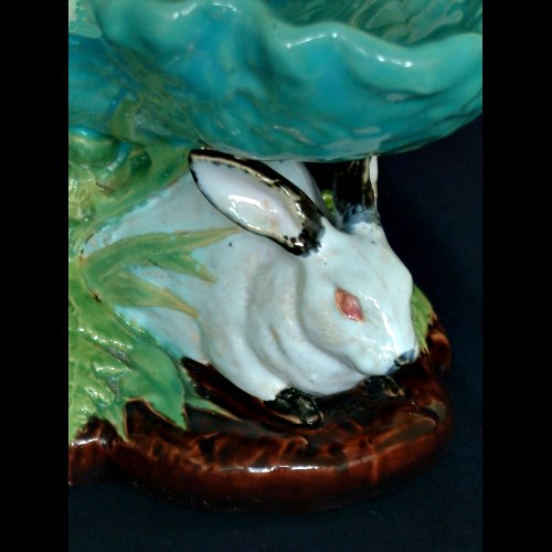 minton majolica rabbits centrepiece