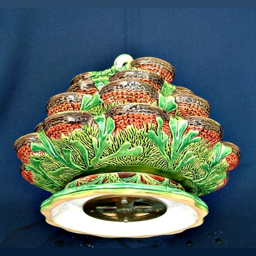 minton majolica oyster stand