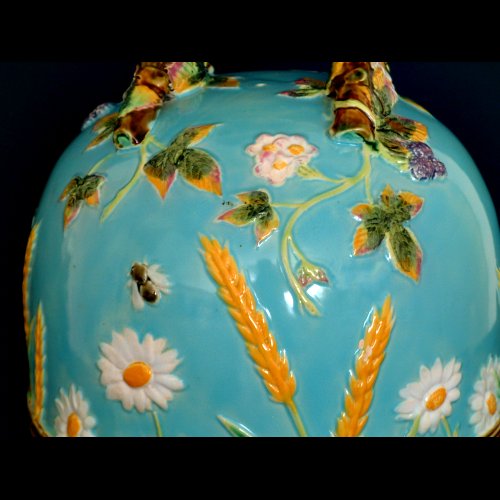 George Jones majolica cheese keeper 