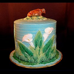 G Jones majolica cheese