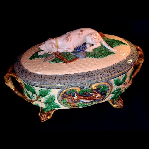 minton majolica game tureen