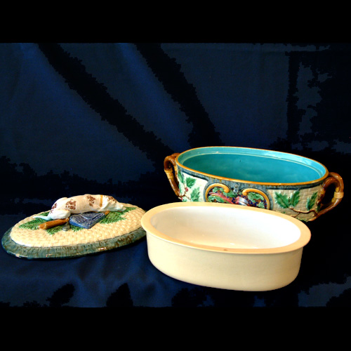 minton majolica game tureen