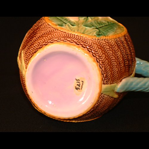 G Jones majolica pitcher