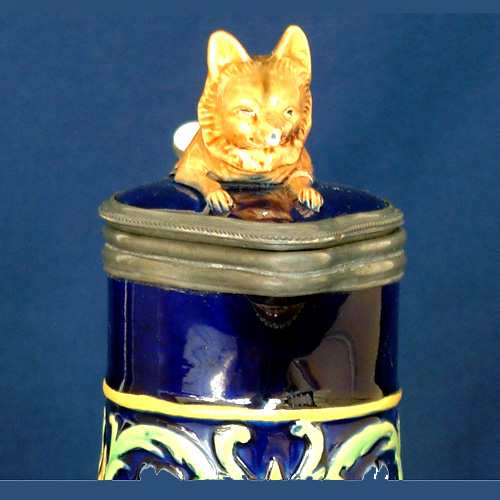 George Jones majolica fox pitcher