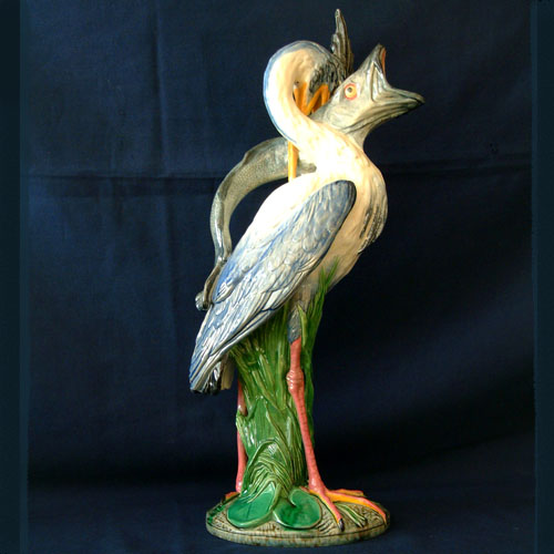 minton majolica heron ewer