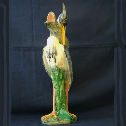 minton majolica heron ewer by John Henk