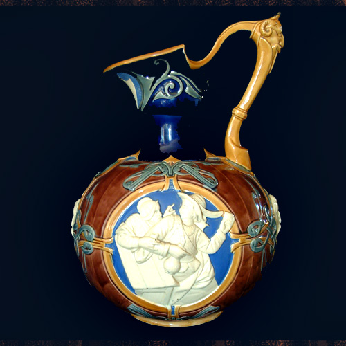 minton majolica wine ewer