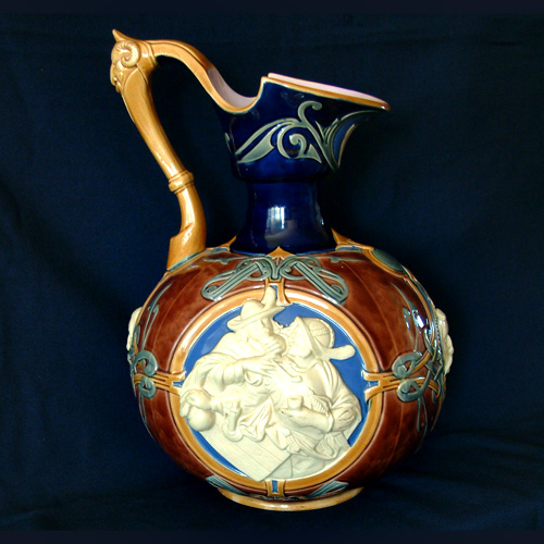 minton majolica wine ewer