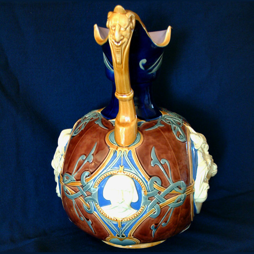 minton majolica wine ewer