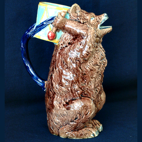 joeseph Holdcroft majolica bear  pitcher