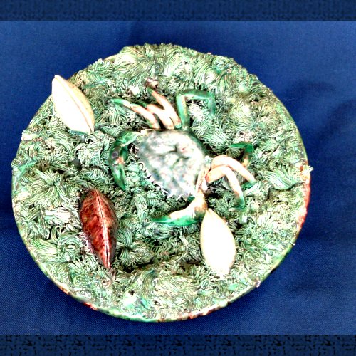 portuguese palissy mafra  crab plate
