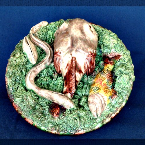 portuguese palissy mafra  fish  plate