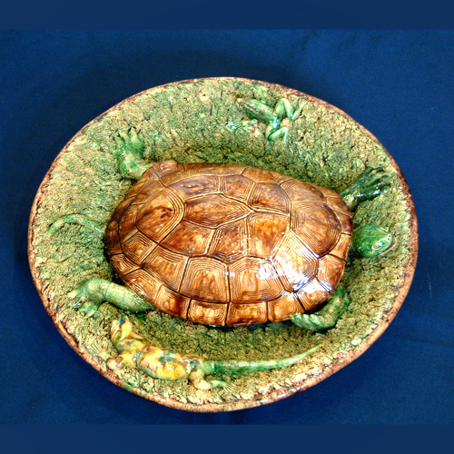 portuguese palissy turtle plate