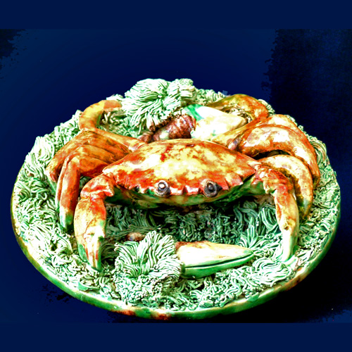 portuguese palissy de sousa crab plate