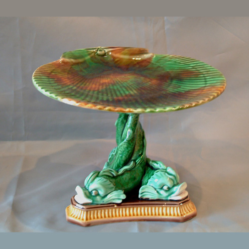 wedgwood majolica dolphin and shell comport
