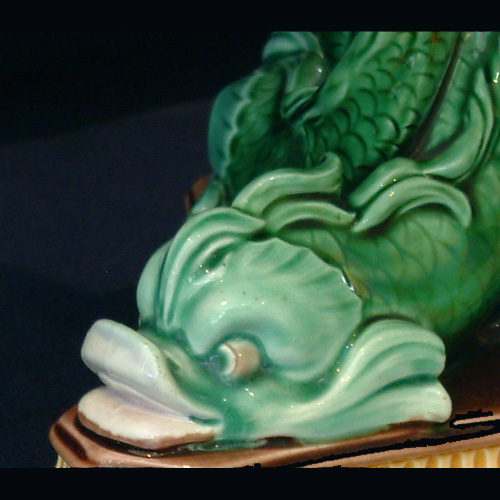 wedgwood majolica dolphin and shell compor