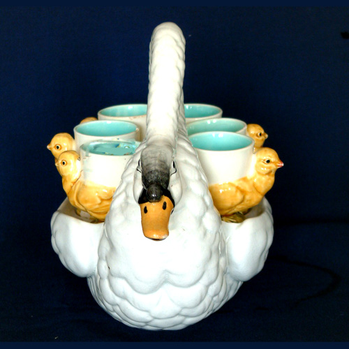 french majolica egg server 
