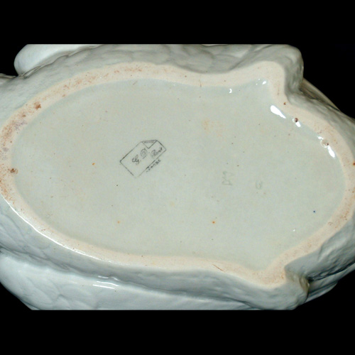 french majolica swan egg cup holder