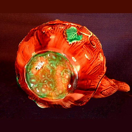 g jones majolica tea kettle