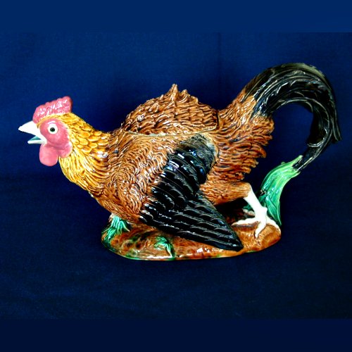 George Jones cockerel majolica tea pot 