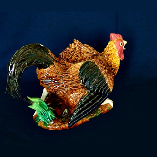 George Jones cockerel majolica tea pot 