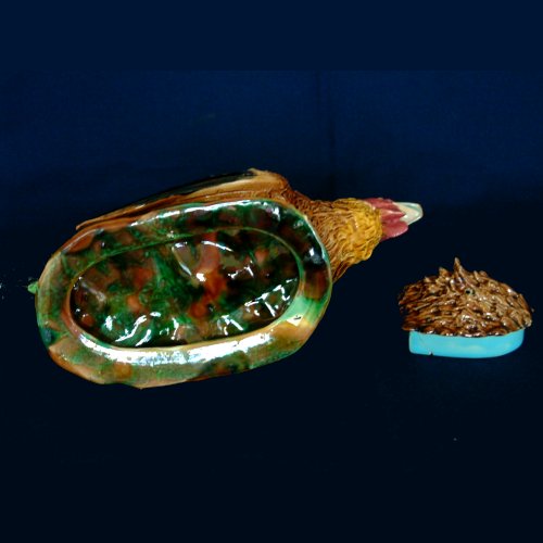 George Jones cockerel majolica tea pot 
