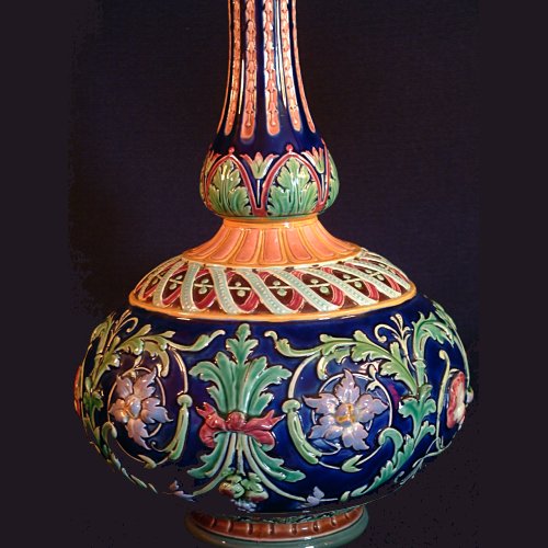 copeland majolica vase
