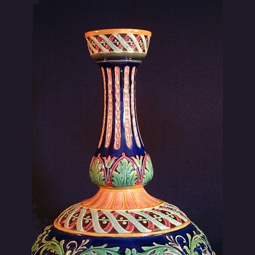 copeland majolica vase