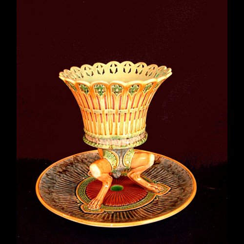 Minton majolica vase