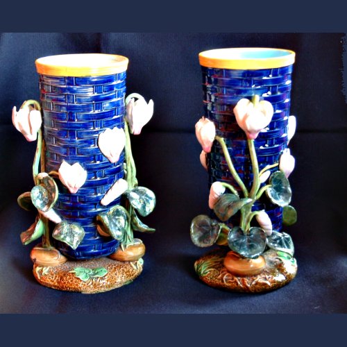 g jones majolica vases