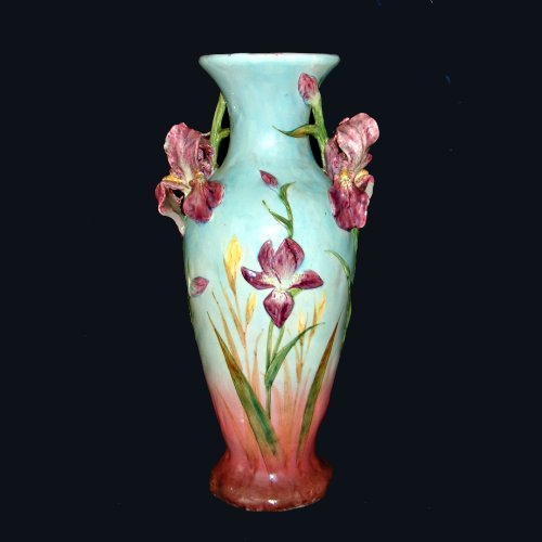 delphin massier majolica vase