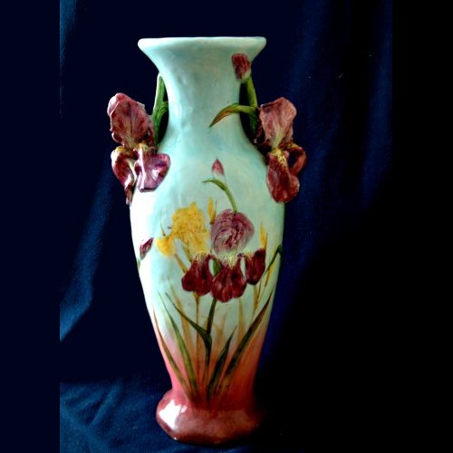 delphin massier majolica vase