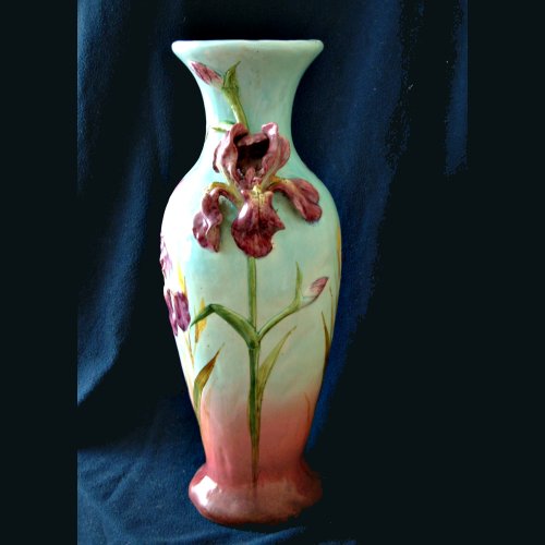 delphin massier majolica vase