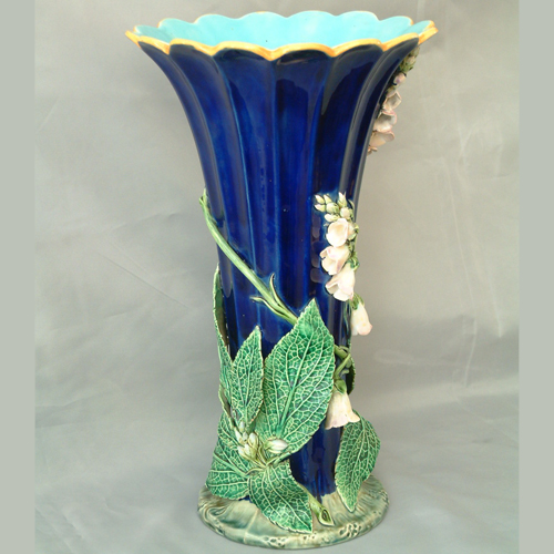 minton majolica foxglaove vase