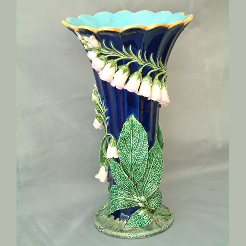 minton majolica foxglaove vase